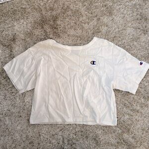 White Champion Crop Top